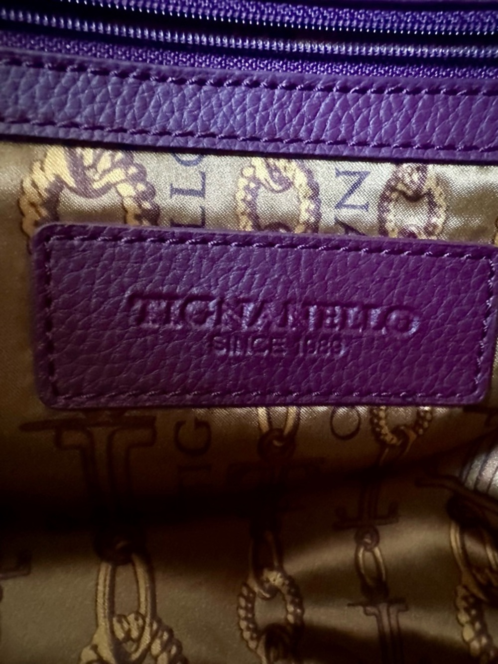 Tignanello Expandable Suede Shoulder Bag “rich burgundy” color - Picture 10 of 12